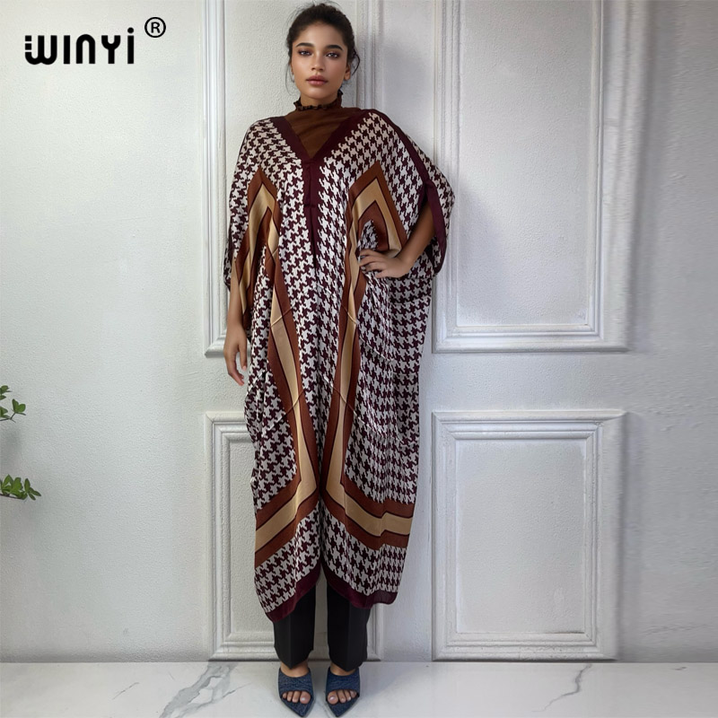WINYI Summer african V-neck dr - Robe Silk Women 评论和价格